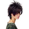 Wig Me Up - Parrucca Da Donna Capelli Corti Cotonati Meches Wave-Punk Anni 80 Nero Blu E144-2