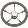 motomarine 1 Volante timone per barca, modello 5 razze grigio + inserti inox 350mm