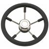 motomarine 1 Volante timone per barca, modello 5 razze nero + inserti inox 350mm