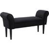HOMCOM Panca Fondo Letto Imbottita con Braccioli Arrotolati, 102x35x51cm, Nero|Aosom