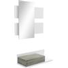 HOMCOM Set 2 Pezzi Mobile Cassetto scorrevole e Specchio da Ingresso, Design Sospeso, per soggiorno e camera, in MDF, Grigio e Bianco| Aosom Italy