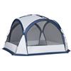 Giordanoshop Tenda da Campeggio 6-8 Persone 350x350x230 cm 4 Porte a Cerniera Bianca e Blu