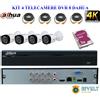 DAHUA Kit Xvr 8 canali 5 MP Dahua 4 Telecamere 4 MP HARD DISK 1 TERA 4 CAVI 30 MT p2p