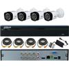 DAHUA Kit 4 Telecamere 4 MP Xvr 8 canali 5 MP 4 MATASSE CAVO 30 MT E ALIMENTATORE TOP