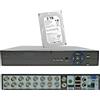 RVT DVR 16 Canali 5 IN 1 Professionale Incluso HARD DISK 2 Tb FULL HD AHD TVI CVI