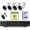 RVT Kit Sistema TVCC DVR 4 Canali HDD 1TB e 4 telecamere full color 5 MP con audio