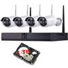 RVT KIT Wifi Videosorveglianza DVR NVR 4 CANALI 4 telecamere HARD DISK 1 TB Incluso