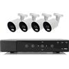 RVT Kit DVR 4 Canali 5 MP + 2 Digitali e 4 telecamere 5 MP con Audio e Led Fullcolor