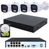 RVT Kit IP Poe con 4 Telecamere Bullet con audio NVR 8 Canali 5 Mp app Xmeye HDD 1TB