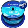 Verbatim 1000 CD-R Verbatim Extra Protection 700MB 52X 80 Min Cake Box 43351