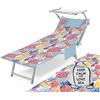 Tex family Telo Mare Lettino Teddy in Microfibra con Tasche Misura CM. 80 X 190 (Coralli Multicolore)
