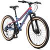 BIKESTAR MTB Mountain Bike Alluminio per Bambini 10-13 Anni | Bicicletta 24 Pollici 21 velocità Shimano, Hardtail, Freni a Disco, sospensioni | Blu e Verde