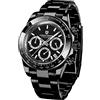 TYBERLEY Pagani Design Orologio al Quarzo Classico Uomo Movimento Giappone VK63 Lunetta in Ceramica Acciaio Inox Impermeabile Business Sport Cronografo Data, Full-black-pd1644