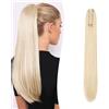 Gairyan 60cm Coda Finta Capelli Extension Lisci con Pinza Posticci per Capelli Sintetici Extension Coda Capelli Lunghi Clip Coda di Cavallo Claw Ponytail Parrucchino Naturale per Donna, Biondo