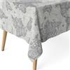 ECOMMERC3 Tovaglia antimacchia rettangolare 260x140 cm Mappamondo Grigio | Per il tavolo allungato, stampa nitida su cotone, finitura resinata, fabbricata in Spagna
