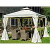 Vorghini Gazebo da Giardino in Alluminio 3X3m Vorghini Blind Ecrù