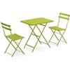 SET DA ESTERNO ARC EN CIEL TAVOLO 70X50CM + 2 SEDIE VERDE LIME EMU ARREDO BAR G