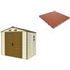 Giordanoshop Pavimento per Casetta Box da Giardino 245x161x233 cm in Plastica Terracotta