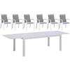 Giordanoshop Set Tavolo Allungabile e 6 Sedie da Giardino in Alluminio e Textilene Bianco
