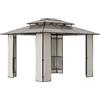 Giordanoshop Gazebo da Giardino 3,65x3m in Acciaio e Alluminio Marrone