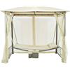 Giordanoshop Dondolo Letto 3 Posti 237x155x217 cm con Copertura a Gazebo e Zanzariera Beige