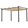 Bauer Gazebo a Pergola da Giardino in Alluminio 3x4 mt Telo Retrattile Bauer Panna