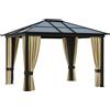 Giordanoshop Gazebo da Giardino 3x3.6x2.65m in Alluminio e Policarbonato Tendone Lusso