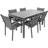 Giordanoshop Set Tavolo e 6 Sedie da Giardino in Alluminio e Textilene Antracite