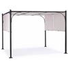 GAZEBO PERGOLA DA GIARDINO CON TETTO CON TENDA SCORREVOLE ROBUSTO 3x3