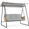 Giordanoshop Dondolo 3 Posti da Giardino 210x138x182 cm in Acciaio Easy Grigio