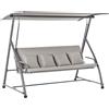 Giordanoshop Dondolo 3 Posti da Giardino 218x120x168 cm in Acciaio Marrone