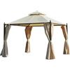 Giordanoshop Gazebo da Giardino Impermeabile con Pannelli Laterali Beige 3x3m