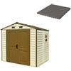 Giordanoshop Pavimento per Casetta Box da Giardino 245x161x233 cm in Plastica Grigio