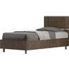 Giordanoshop Letto Singolo 80x200 cm con Rete Testata Dritta Demas Noce