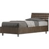 Giordanoshop Letto Singolo 80x200 cm con Rete Testata Doghe Inclinata Ankel Noce