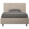 Giordanoshop Letto Singolo 80x200 cm con Rete e Contenitore Adele Sabbia