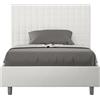 Giordanoshop Letto Singolo 80x200 cm con Rete e Contenitore Sunny Bianco