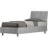 Giordanoshop Letto Singolo 80x200 cm Senza Rete Testata Inclinata Demas Grigio