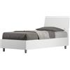 Giordanoshop Letto Singolo 80x190 cm Senza Rete Demas Testata Inclinata Bianco Frassino