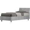 Giordanoshop Letto Singolo 80x200 cm Senza Rete Testata Doghe Inclinata Ankel Grigio