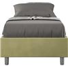 Giordanoshop Letto Singolo Sommier 80x200 cm Senza Rete Azelia Tè Verde