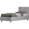 Giordanoshop Letto Singolo 80x200 cm Senza Rete Testata Dritta Demas Grigio