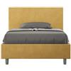 Giordanoshop Letto Singolo 80x200 cm con Rete e Contenitore Adele Ocra