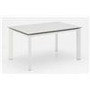 Giordanoshop Tavolo Allungabile 140/220x90x75 cm in Metallo con Top Ceramica su Vetro Bianco