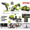 Ryobi KIT SMERIGLIATRICE ANGOLARE 115 mm + TRAPANO AVVITATORE CON BATTERIE 18V RYOBI