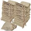 Feuerlos 50 Pezzi Sacchetti di Iuta Piccoli, 9x12 cm Sacchetto per Gioielli di Juta, Sacchetti di Lino Piccoli Sacchetti di Tessuto Ripetibili per Regali, Gioielli, Nozze, Natale