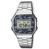 Casio A-168WEC-1E Orologio, Vintage, Camouflage, Unisex, Crono,Luce, batt.7 anni