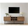 Dmora Mobile Porta Selena, Credenza da Soggiorno, Armadio Basso per TV, Base Parete attrezzata, 140x40h50 cm, Noce e Nero