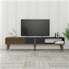 Dmora Mobile Porta Aquila, Credenza da Soggiorno, Armadio Basso per TV, Base Parete attrezzata, 180x35h40 cm, Noce e Antracite