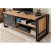 Dmora Mobile Porta Polaris, Credenza da Soggiorno, Armadio Basso per TV, Base Parete attrezzata, 130x45h50 cm, Quercia e Nero